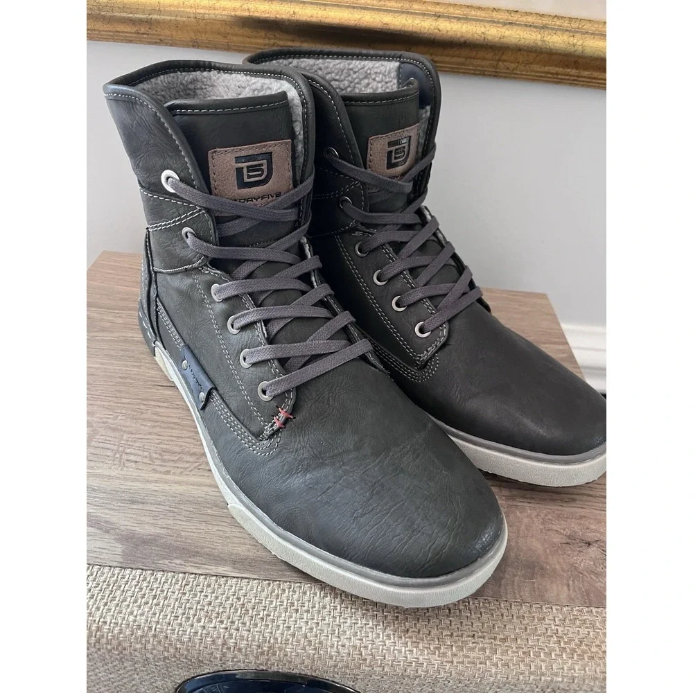 Day Five Shoes Boots Gray High Top Shoes Men's 12 Mervin Lace Up M1